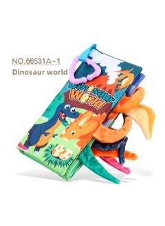 ماركة غير محددة كتاب قماش ذيل الغابة للأطفال مع ورق رنين BB Call Tearable Baby Soft Book التنوير ألعاب التعليم المبكر - اللون: 5 صفحات 10 جوانب كتاب قماش ذيل الديناصور 68.2 جرام  - Image 1