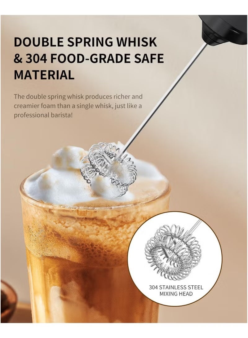 Rechargeable Milk Frother Handheld with Cover, Portable Electric Foam Maker Wand, Detachable Stainless Steel Drink Mixer & Coffee Mixer, Multi-Use Foamer for Coffee, Lattes, Cappuccino, Matcha, Hot Chocolate, Compatible with Coffee Grinder & Coffee Maker - Image 4