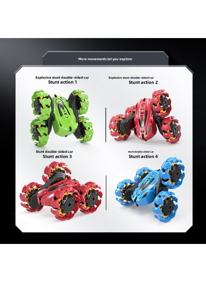 Generic - Stunt Off-road Vehicle Double-sided Remote Control Swing Arm Long-lasting Children's Toy Car Explosion Wheel Remote Control Car-Color:Explosive Wheel Stunt Car Dual Remote Control - Blue - Image 1