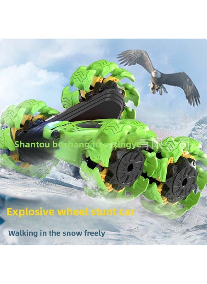 Generic - Stunt Off-road Vehicle Double-sided Remote Control Swing Arm Long-lasting Children's Toy Car Explosion Wheel Remote Control Car-Color:Explosive Wheel Stunt Car Dual Remote Control - Blue - Image 1
