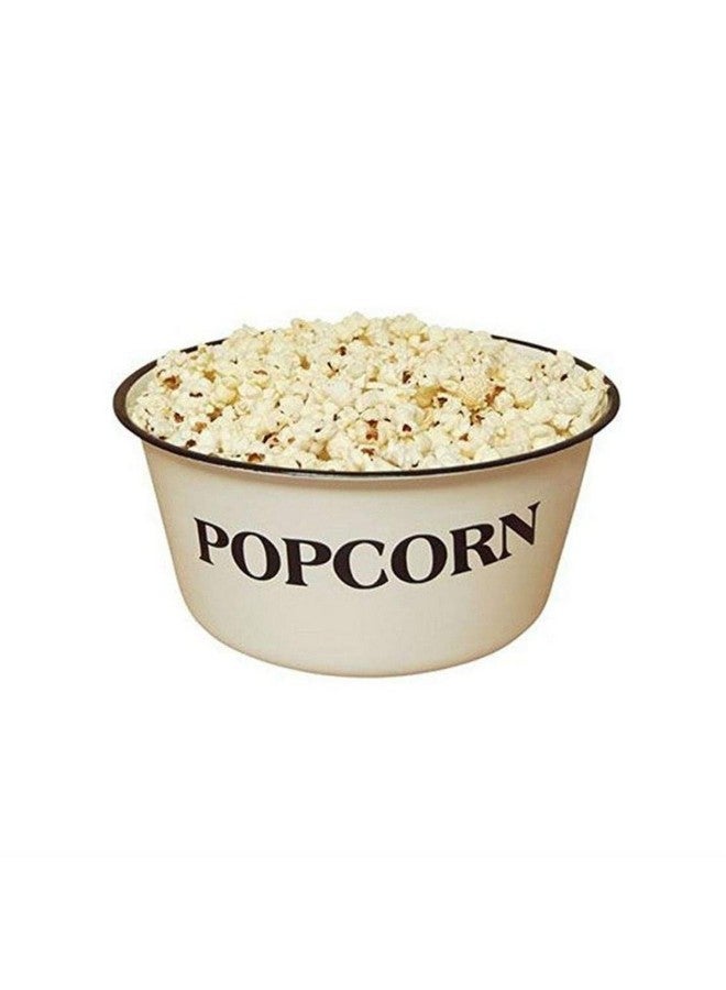 Popcorn Bowl Gsl82 Vintage White Retro Styled Reproduction Of Oldtime Bowl With Oldtime Blemishes And Distressed Touches Throughout