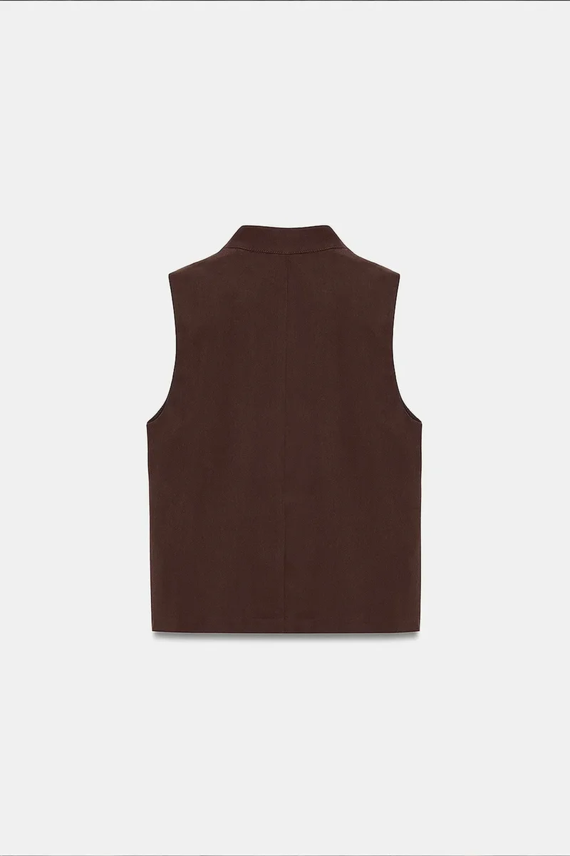 Dilvin Chestnut Brown DILVIN Tencel Waistcoat for Women | Best Price UAE