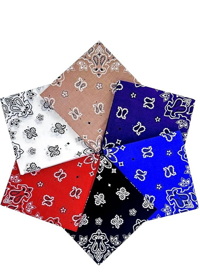 Tanyaz Bandanas for Men Women,100% Cotton Bandana Print Paisley Bandanas Cowboy Handkerchiefs - Image 1