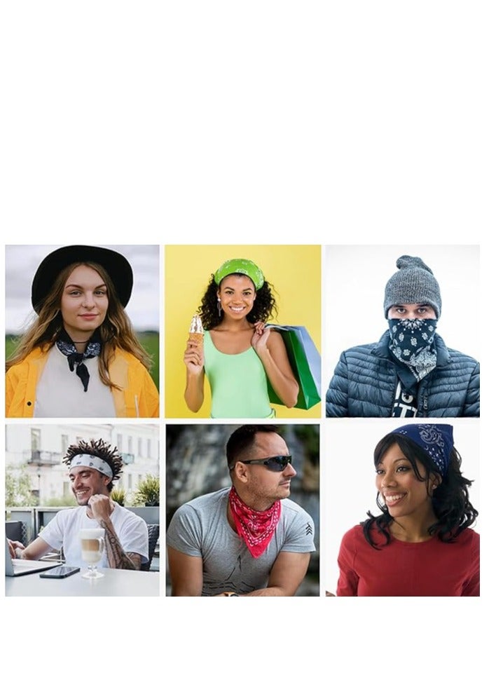 Tanyaz Bandanas for Men Women,100% Cotton Bandana Print Paisley Bandanas Cowboy Handkerchiefs - Image 5