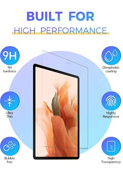 YoYoTech Screen Protector for Samsung Galaxy Tab S9 Plus/S8 Plus/S7 Plus/S7 FE 12.4 inch Anti Scratch Bubble Free 9H Hardness HD Tempered Glass  - Image 3