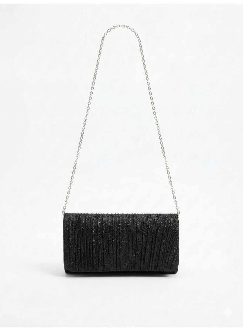 لايف ستيلاش  حقيبة كروس للسهره بتصميم مطوي - اسود ZS-10 - Image 2