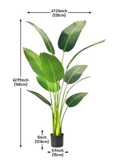 Generic Artificial bird of paradise plant artificial banana tree 160CM  - Image 4