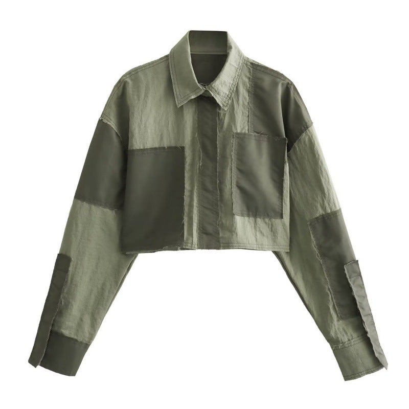 New Autumn Patchwork Jacket and Pant Set Women Shirt - Image 1