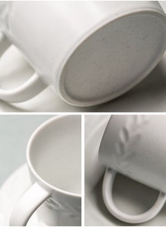 Perfii Set of 2 200ml Porcelain Coffee Mug Set, Large Coffee Cups with Saucers Perfect for Coffee and Tea Lovers  - Image 4
