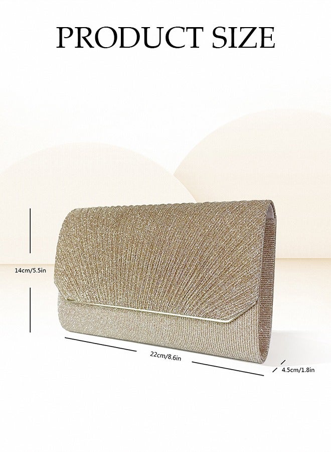 DUNISO Shiny Glitter Women Evening Clutch Bag Envelope Handbag Chain Crossbody Purse for Wedding Formal Cocktail Party Daily Use - Image 4
