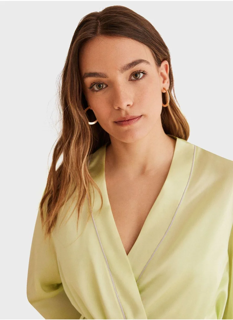 women'secret Front Tie Wrap Kimono Robe