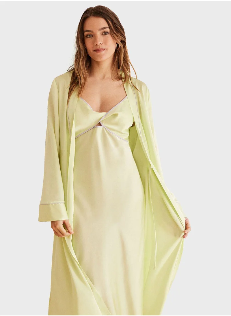 women'secret Front Tie Wrap Kimono Robe