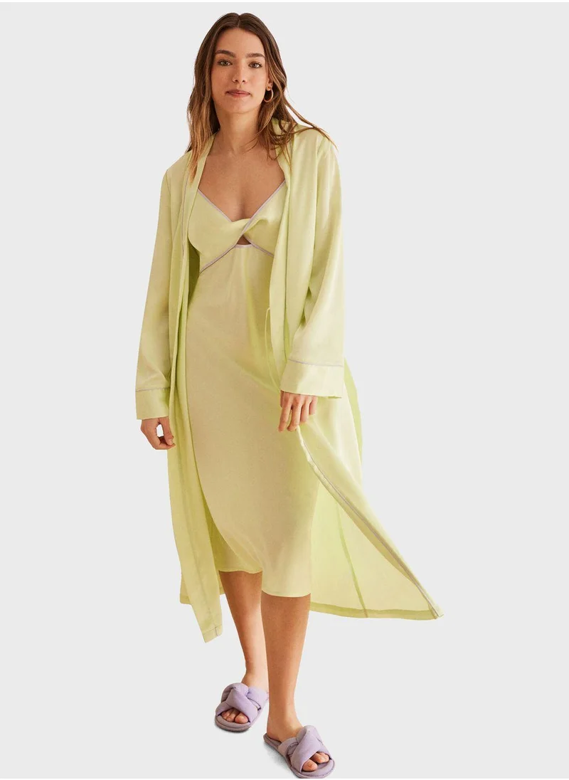 women'secret Front Tie Wrap Kimono Robe