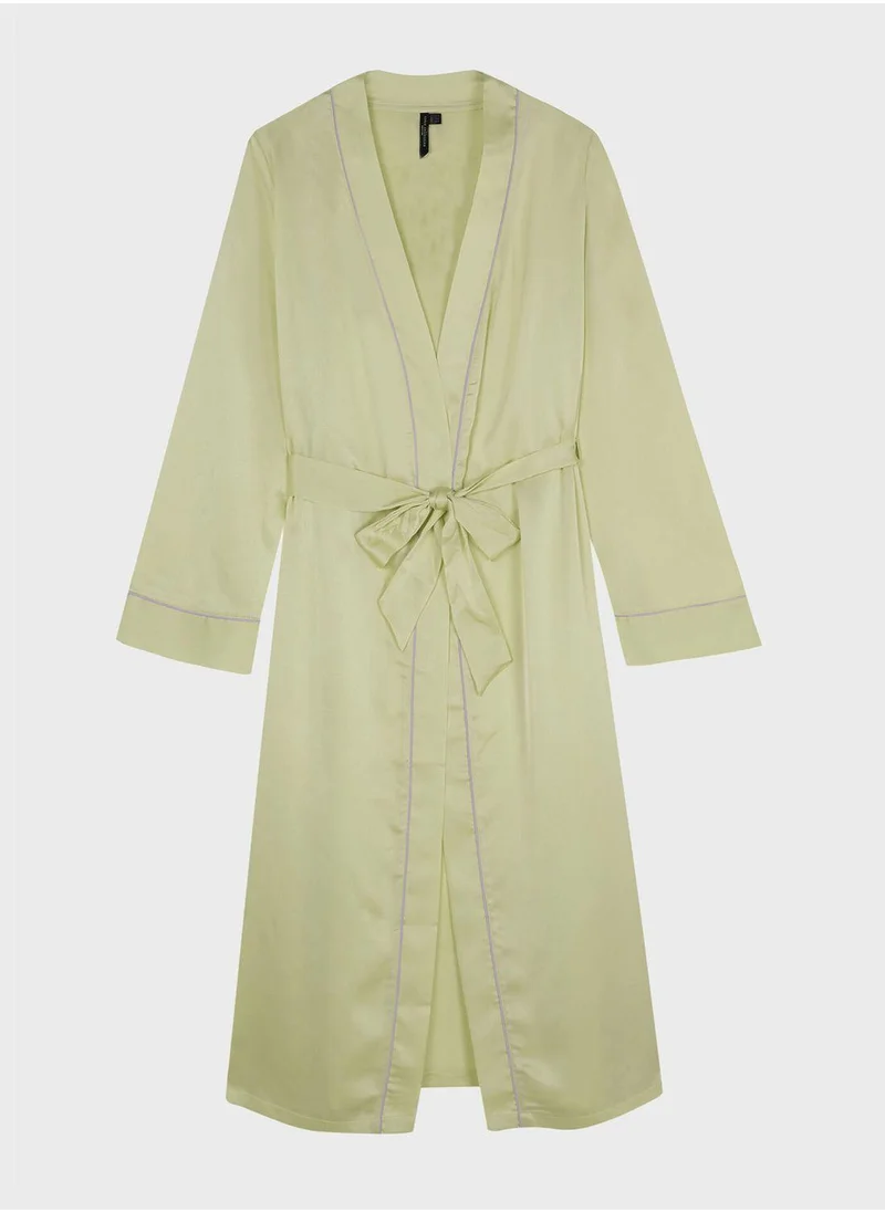 women'secret Front Tie Wrap Kimono Robe