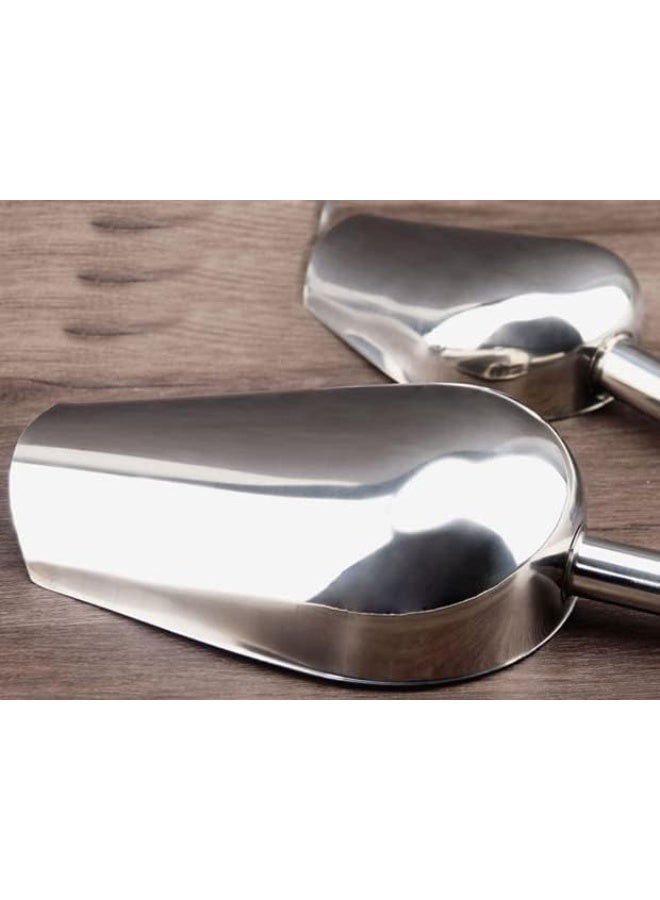 Ice Scoop, Small Stainless Steel Ice Shovel, Food Scoop, Metal Flour Candy Sweet Scoop for Buffet, Multi-Purpose Shovel, Flour Sugar Scoop, Fruit Seeds Grain Rice Small Shovel  - Image 2