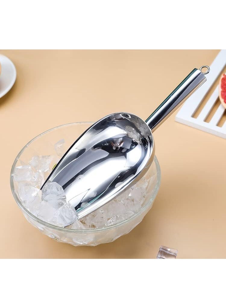 Ice Scoop, Small Stainless Steel Ice Shovel, Food Scoop, Metal Flour Candy Sweet Scoop for Buffet, Multi-Purpose Shovel, Flour Sugar Scoop, Fruit Seeds Grain Rice Small Shovel  - Image 1