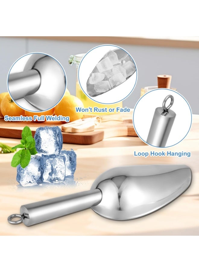 Ice Scoop, Small Stainless Steel Ice Shovel, Food Scoop, Metal Flour Candy Sweet Scoop for Buffet, Multi-Purpose Shovel, Flour Sugar Scoop, Fruit Seeds Grain Rice Small Shovel  - Image 3
