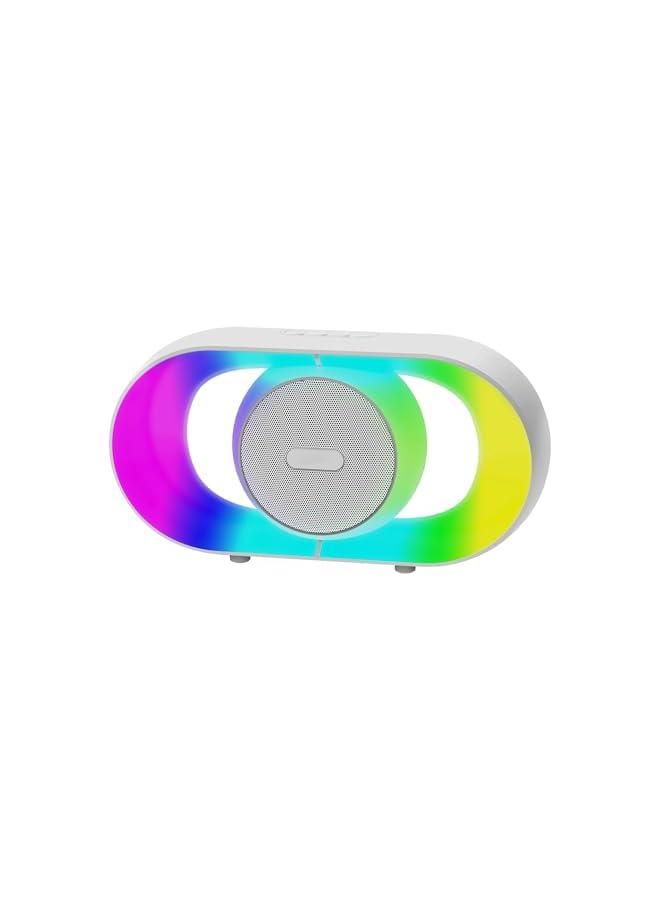 Large Bluetooth Speaker-Portable Wireless Speaker With Deep Bass/Loud Sound, Led Lights, 15Hr Playtime, Fast Charge, TWS, Support TF Card/USB, Party Speaker For Outdoor, Home, Camping, Backyard(White)