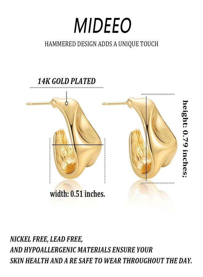 MIDEEO Gold Silver Hoop Dangle Earrings For Women Girls,14K Gold Plated Cute Hoop Earrings Dainty Gold Earrings Lightweight Hypoallergenic Statement Retro Earrings Jewelry for Birthday Party Gift - Image 3