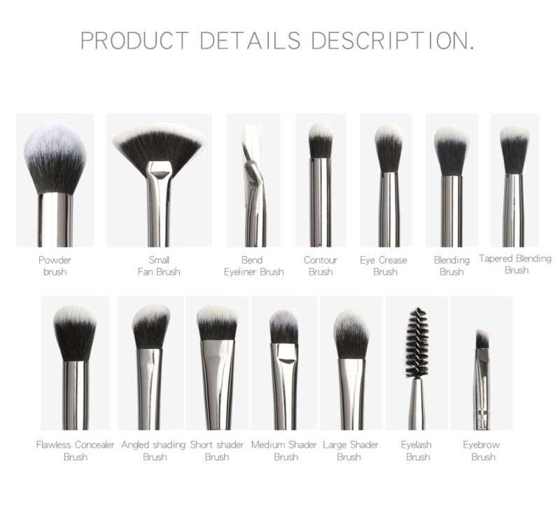 Makeup Brush Kit 13 PCS Soft & Dense Skin-Friendly Bristles Makeup Brush - Non-Slip Handle Portable Design Makeup Brush for Daily Makeup Application, Travel, All Skin Types - Image 4