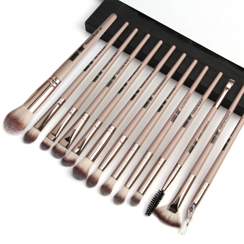 Makeup Brush Kit 13 PCS Soft & Dense Skin-Friendly Bristles Makeup Brush - Non-Slip Handle Portable Design Makeup Brush for Daily Makeup Application, Travel, All Skin Types - Image 1