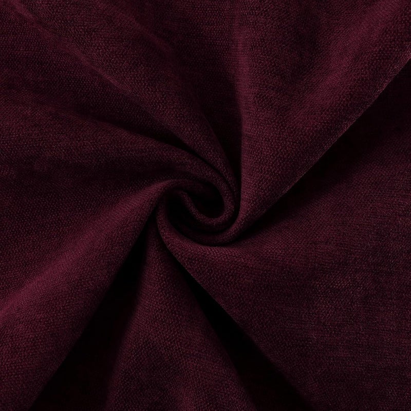 Jeneoo Burgundy Decorative Throw Pillow Covers Soft Chenille Comfy Solid Couch Cushion Case Decor (Set of 2, 18 x 18 Inches) - Image 5
