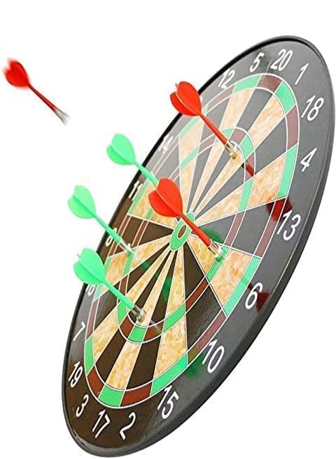 KERBRO Plastic Round Shape Magnetic Dartboard Board Game Set - Bullseye 14 Inch Dart Board with 6 Pcs Safe Darts (SSTP) - Black - Image 3