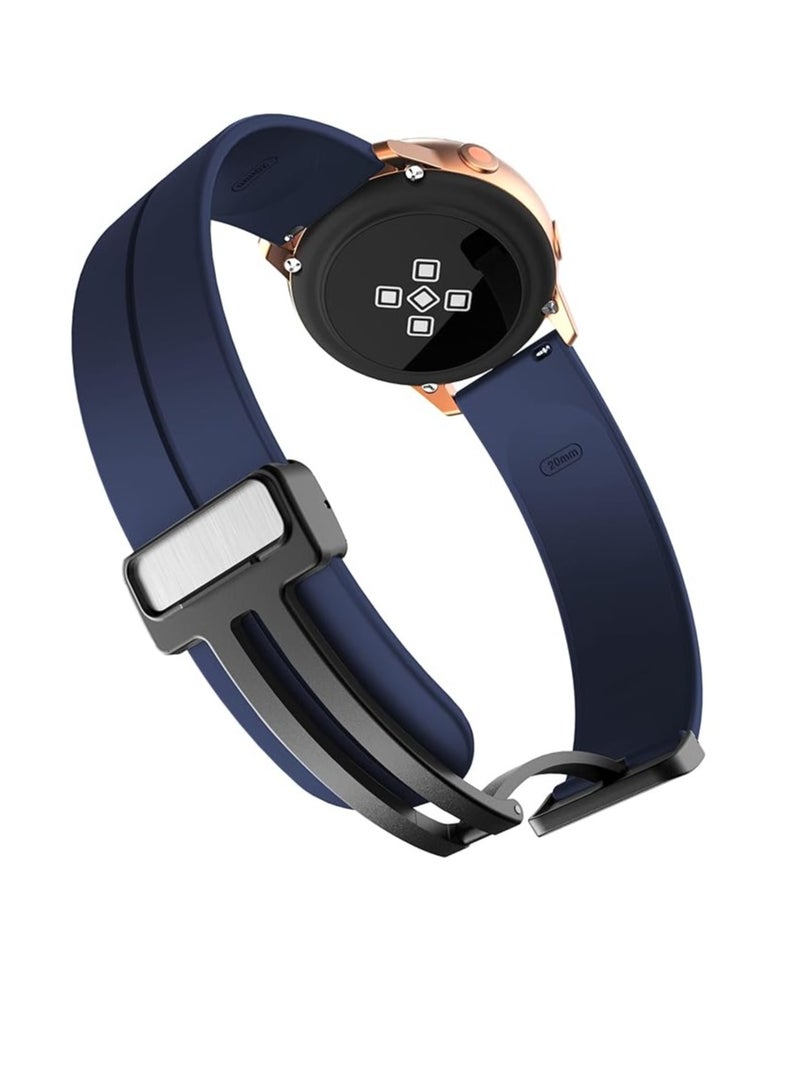 Silicone Band Magnetic Clasp 22MM Strap For Samsung Galaxy Watch 3 45mm/Watch 46mm/Gear S3/Huawei watch GT3 GT4 46MM/Watch 3&4/3&4 Pro/GT2E/GT2 Pro/GT GT2 46MM/Amazfit GTR 2/2e/3/3 Pro/4