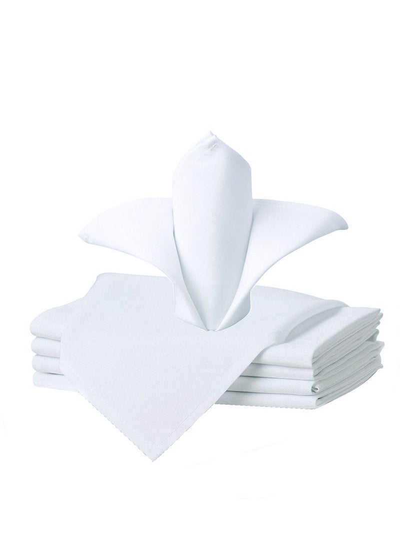 Generic Generic 50 x 50cm Solid Polyester Cloth Washable Napkins for Wedding Party Hotel Restaurant Dinner Family Gatherings,Set of 4,White  - Image 1