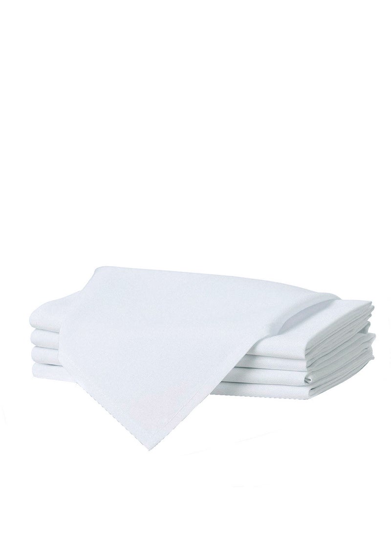 Generic Generic 50 x 50cm Solid Polyester Cloth Washable Napkins for Wedding Party Hotel Restaurant Dinner Family Gatherings,Set of 4,White  - Image 4