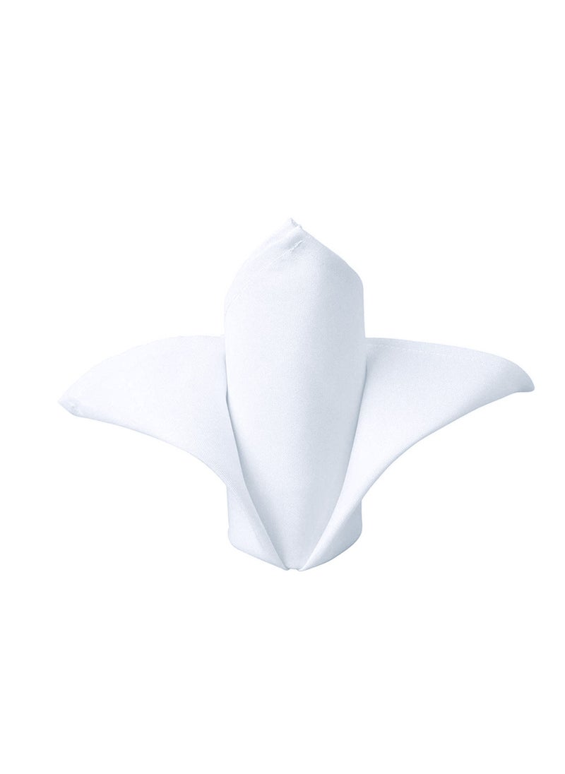Generic Generic 50 x 50cm Solid Polyester Cloth Washable Napkins for Wedding Party Hotel Restaurant Dinner Family Gatherings,Set of 4,White  - Image 5