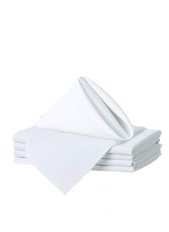 Generic Generic 50 x 50cm Solid Polyester Cloth Washable Napkins for Wedding Party Hotel Restaurant Dinner Family Gatherings,Set of 4,White  - Image 3
