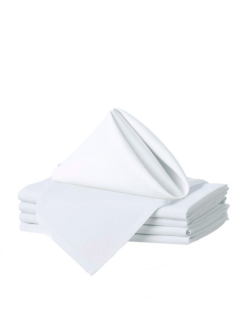 Generic Generic 50 x 50cm Solid Polyester Cloth Washable Napkins for Wedding Party Hotel Restaurant Dinner Family Gatherings,Set of 4,White  - Image 3