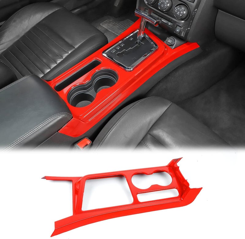 CheroCar Gear Shift Panel Trim Cover for Dodge Challenger 2009-2014 - Red - Image 1