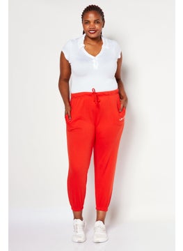 Women Plus Size Plain Drawstring Sweatpants, Red Orange - pzsku/Z7AE9DBBE9533F264190FZ/45/_/1724351041/d585ffe4-fe6b-4e5b-9509-5f2de8f7427b