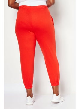 Women Plus Size Plain Drawstring Sweatpants, Red Orange - pzsku/Z7AE9DBBE9533F264190FZ/45/_/1724351050/7e22b18c-88a4-4978-9c90-321e828aac45