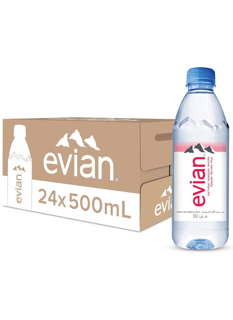 Evian Natural Mineral Water 24 x 500ml 24 x 500ml - Image 1