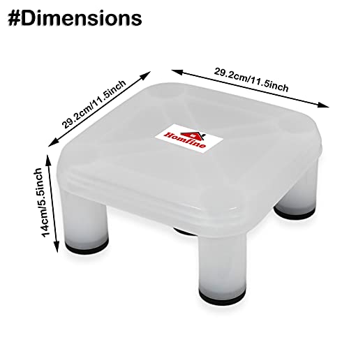 Homfine 5 Legs Strong Plastic Bath Stool Patla for Multiple Use in Bathroom, Home, Kitchen, Office (White, Medium, 1Pc) 29x29x14cm, Square - Image 3