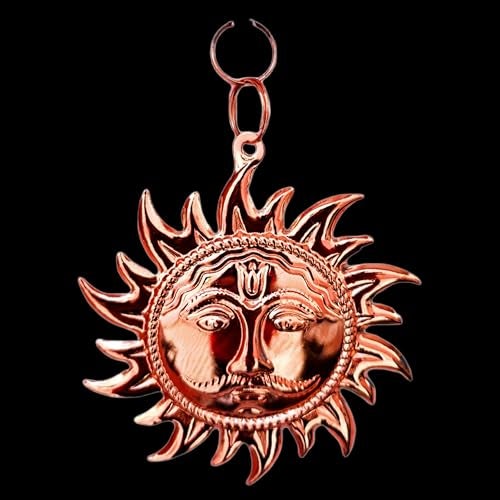 SSKR Copper Wall Hanging Sun Idol/Shri Surya Narayan Face for Vastu, Good Luck, Success and Prosperity | Surya Dev Wall Hanging for Home Entrance and Office | Size: 12 Cms - Image 3