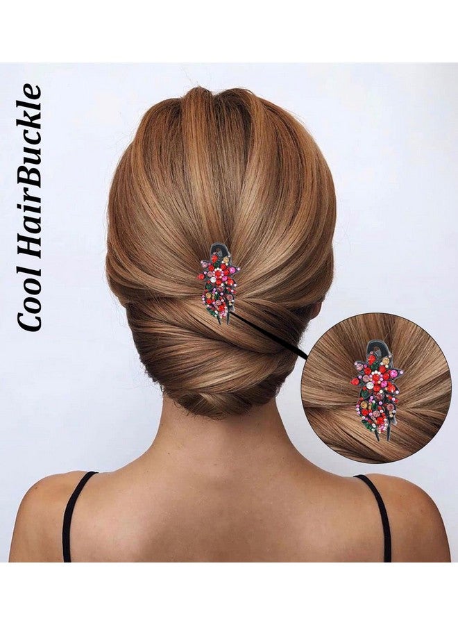 SYGA Women Rhinestone Hair Buckle Flexible Clip Hair Pin Adult Head Top Buckle Hair Accessories For Women, Girls (Style19) - Image 2