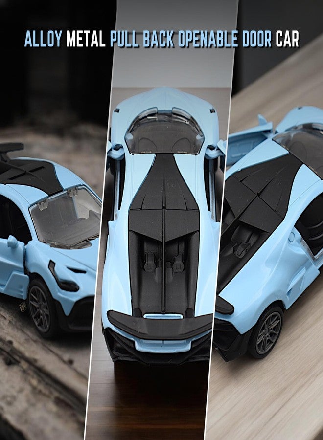 MASIPICKS Bugatti Car Toy 1:36 Exclusive Alloy Metal Pull Back Die-cast Car Diecast Metal Pullback Toy car with Openable Doors Boys Gifts Toys for Kids (Blue) - Image 2
