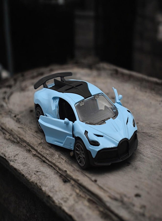 MASIPICKS Bugatti Car Toy 1:36 Exclusive Alloy Metal Pull Back Die-cast Car Diecast Metal Pullback Toy car with Openable Doors Boys Gifts Toys for Kids (Blue) - Image 4