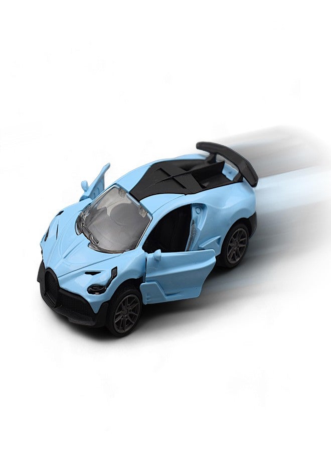 MASIPICKS Bugatti Car Toy 1:36 Exclusive Alloy Metal Pull Back Die-cast Car Diecast Metal Pullback Toy car with Openable Doors Boys Gifts Toys for Kids (Blue) - Image 1