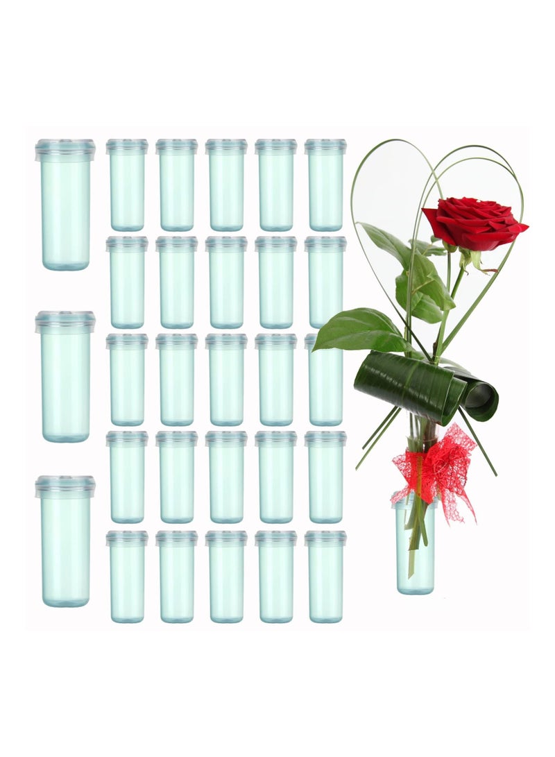 XiuWoo 200 Pack Floral Water Tubes 1.6 Inch Flower Vials for Small Mini Arrangement, Milkweed, Cutting, Green - Image 1