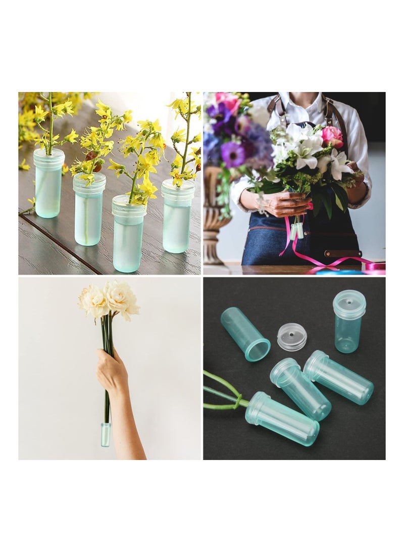 XiuWoo 200 Pack Floral Water Tubes 1.6 Inch Flower Vials for Small Mini Arrangement, Milkweed, Cutting, Green - Image 5
