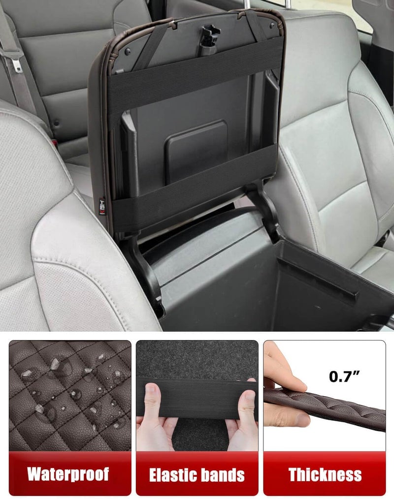 KBH Center Console Armrest Cover for 2014-2018 Chevy Silverado & GMC Sierra, 2015-2020 Tahoe & Suburban & Yukon, Floor Console Bucket Seat, Interior Accessories, Dark Brown - Image 5