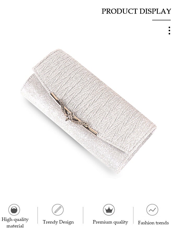 DUNISO Women's Evening Clutch for Weddings Party Prom Weekend, Evening Bag Clutch Purse, Sparkly Clutch Glitter Handbag Purse with Removable Chain for Formal Dress Bride Formal Cocktail Party Ladies - Image 3