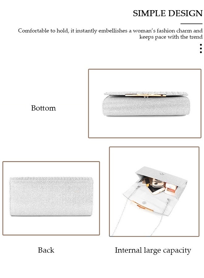 DUNISO Women's Evening Clutch for Weddings Party Prom Weekend, Evening Bag Clutch Purse, Sparkly Clutch Glitter Handbag Purse with Removable Chain for Formal Dress Bride Formal Cocktail Party Ladies - Image 4