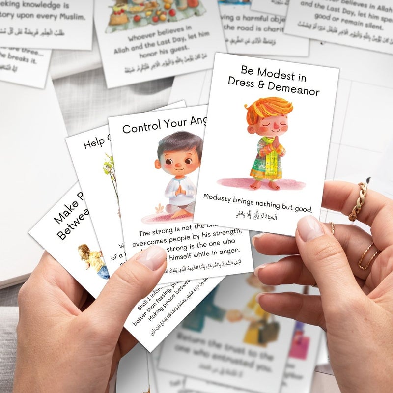 30pcs Ramadan Islamic Character Building Flashcards With Arabic English Translations - Image 4