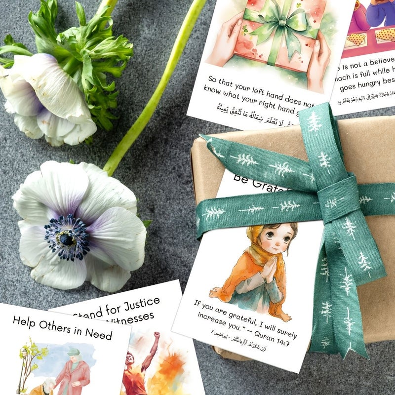 30pcs Ramadan Islamic Character Building Flashcards With Arabic English Translations - Image 3